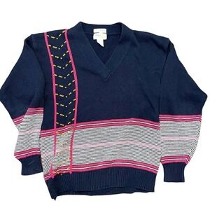 Vintage Hand Knit 100% Cotton Sweater size Medium